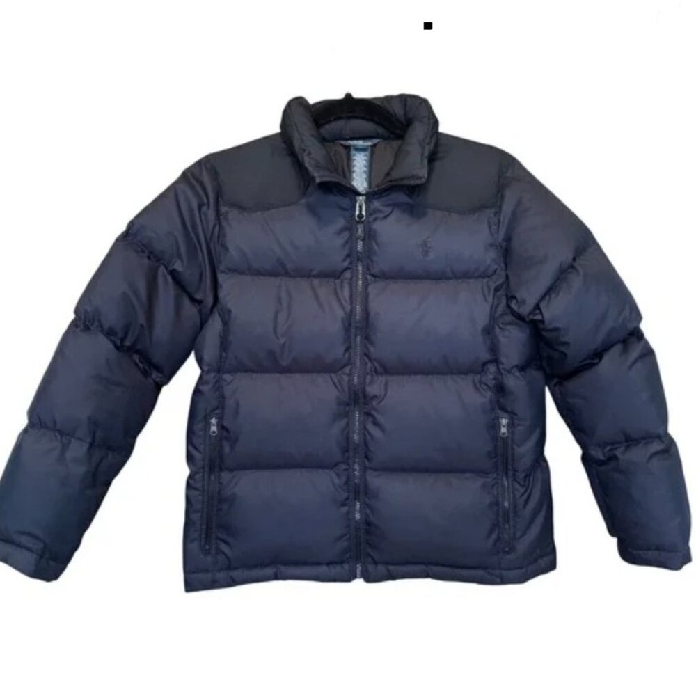 Ralph Lauren Polo Kids Water Repellent Blue Down Puffer Jacket M (10-12) Winter